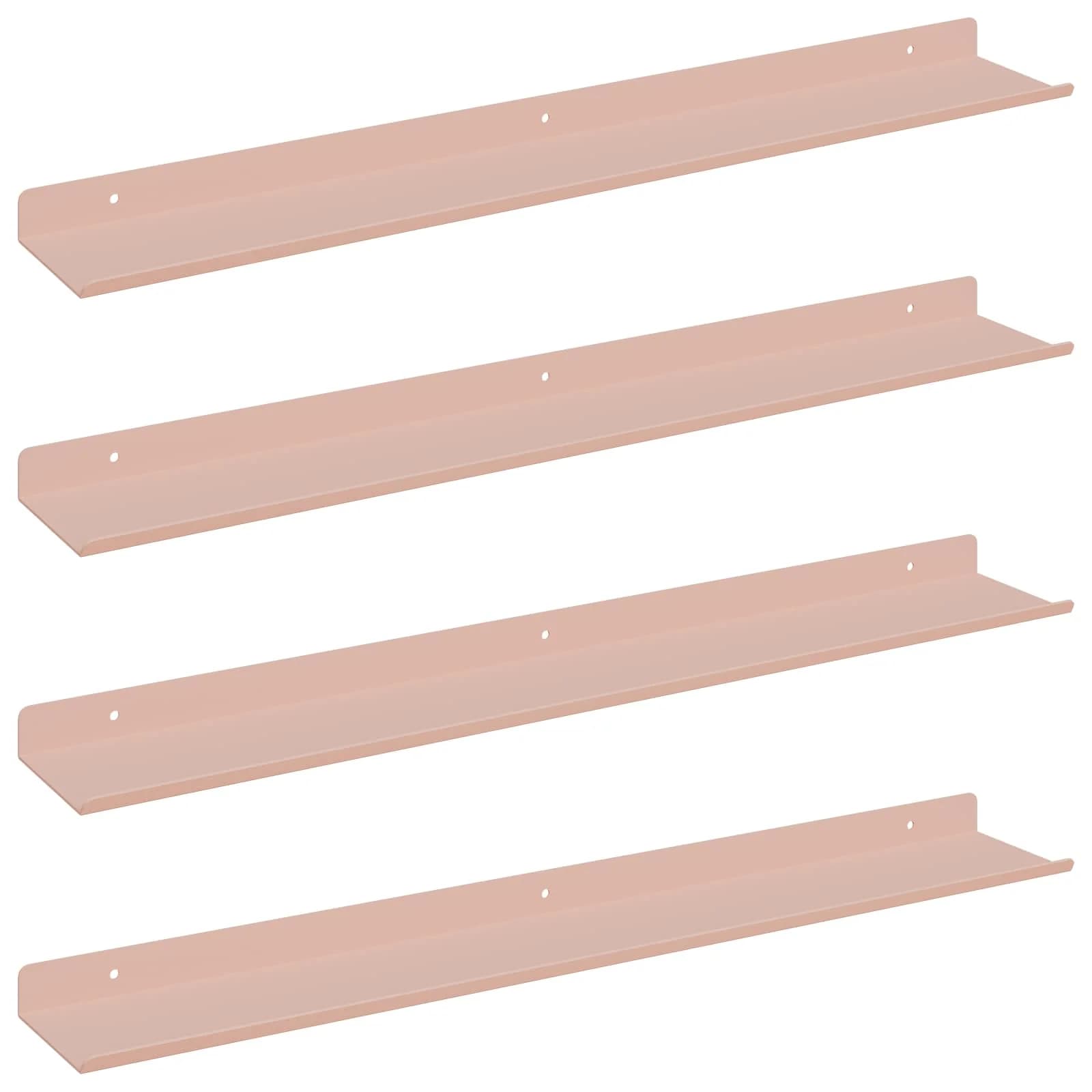 Ležeča polica Montaža za steno 4 kos Roza 60 x 8,5 x 2,5 cm - slika 2
