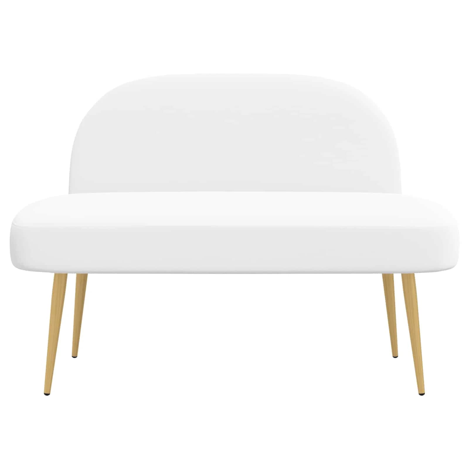 Oblazinjena klop z naslonom Bela 110 x 60 x 76 cm Poliester - slika 3