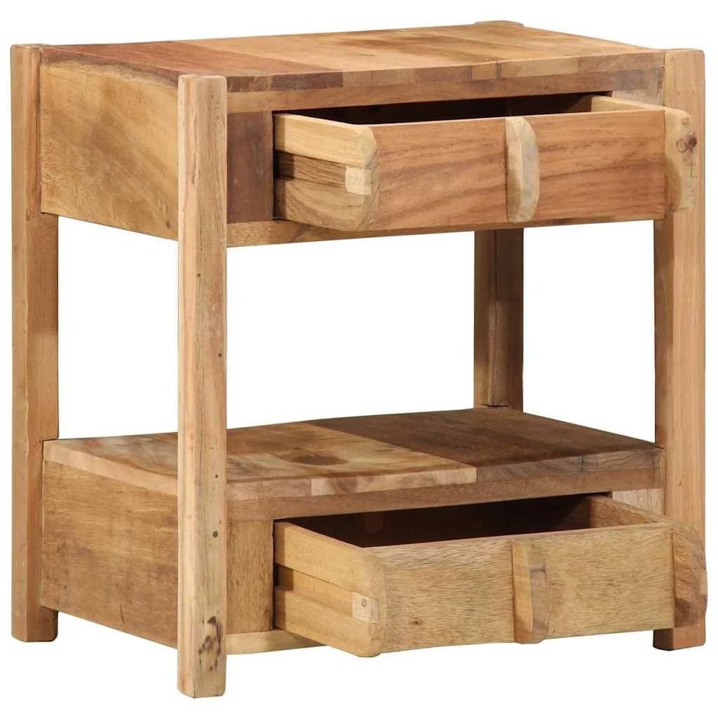 Stranska miza Rjava 43 x 32 x 46 cm Trdna obnovljena les - slika 3