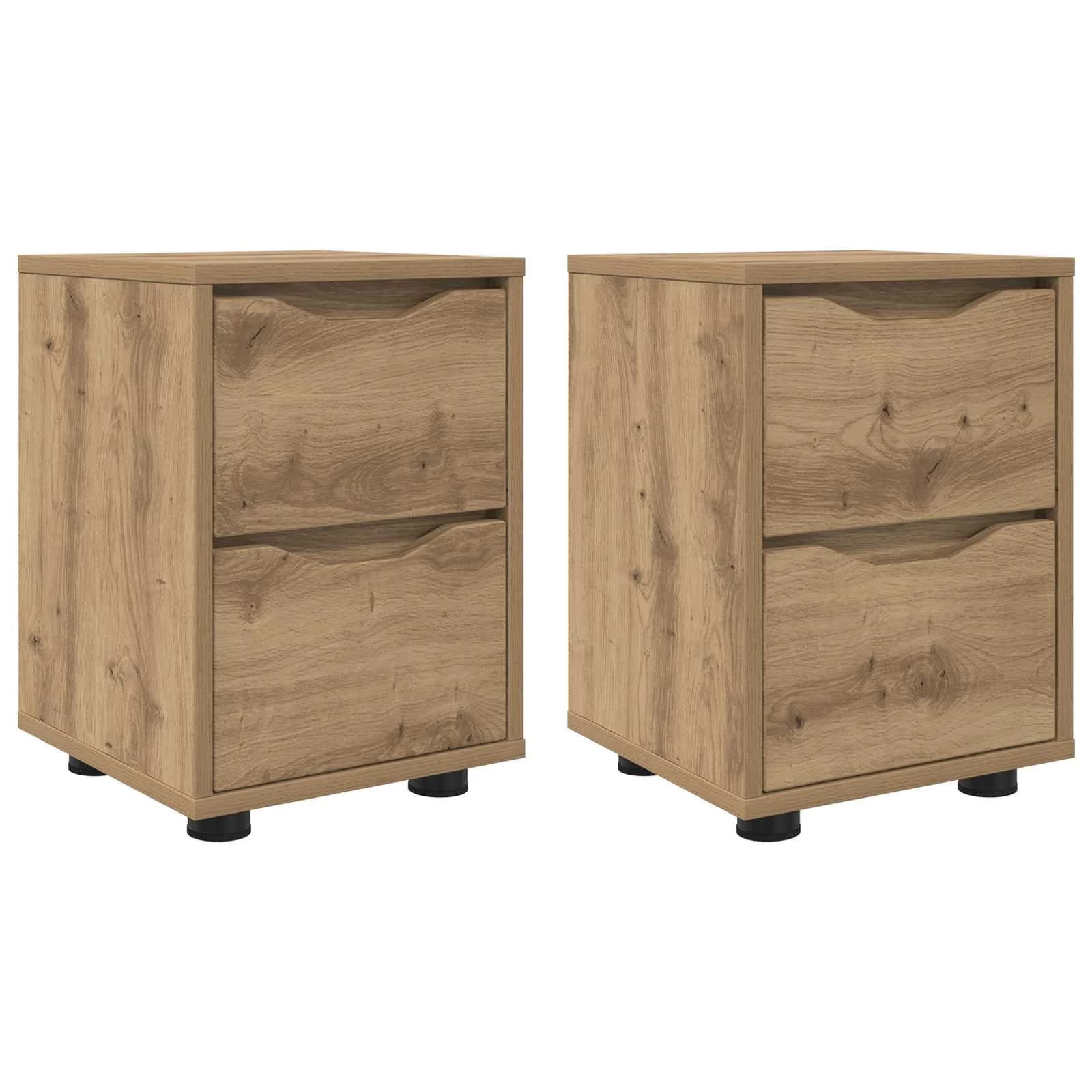 Posteljne mize 2 kos Umetni hrast 30,5 x 30 x 43 cm - slika 2