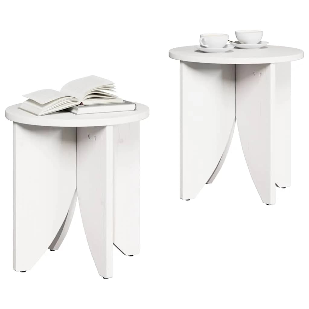 Klubska miza 2 kos Bela 41,5 x 41,5 x 44 cm - slika 3