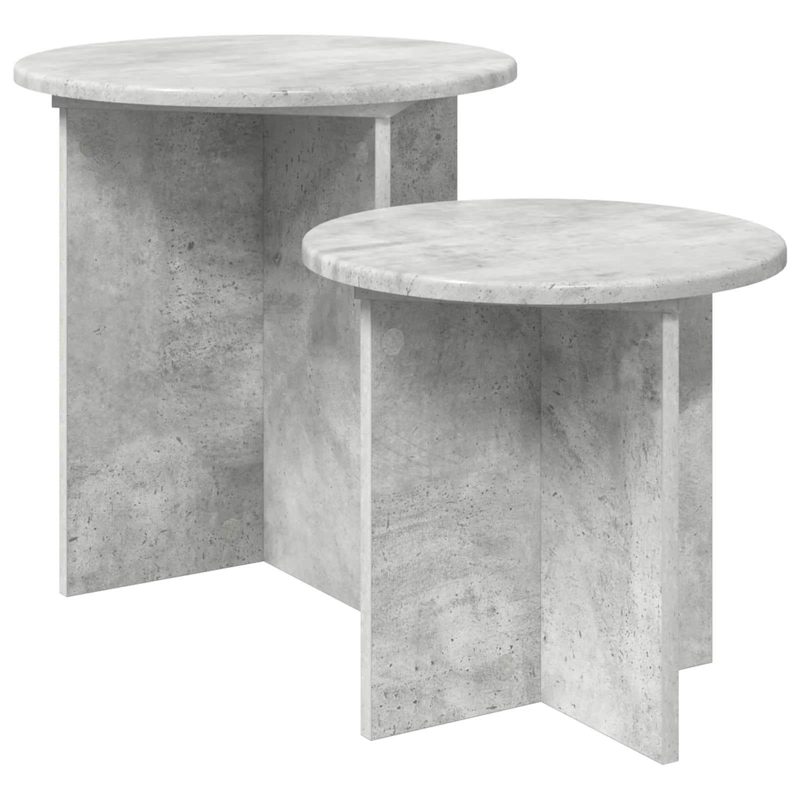 Komplet stranskih mizic 2 kos Betonsko siva Ø 45 x 45 cm - slika 2