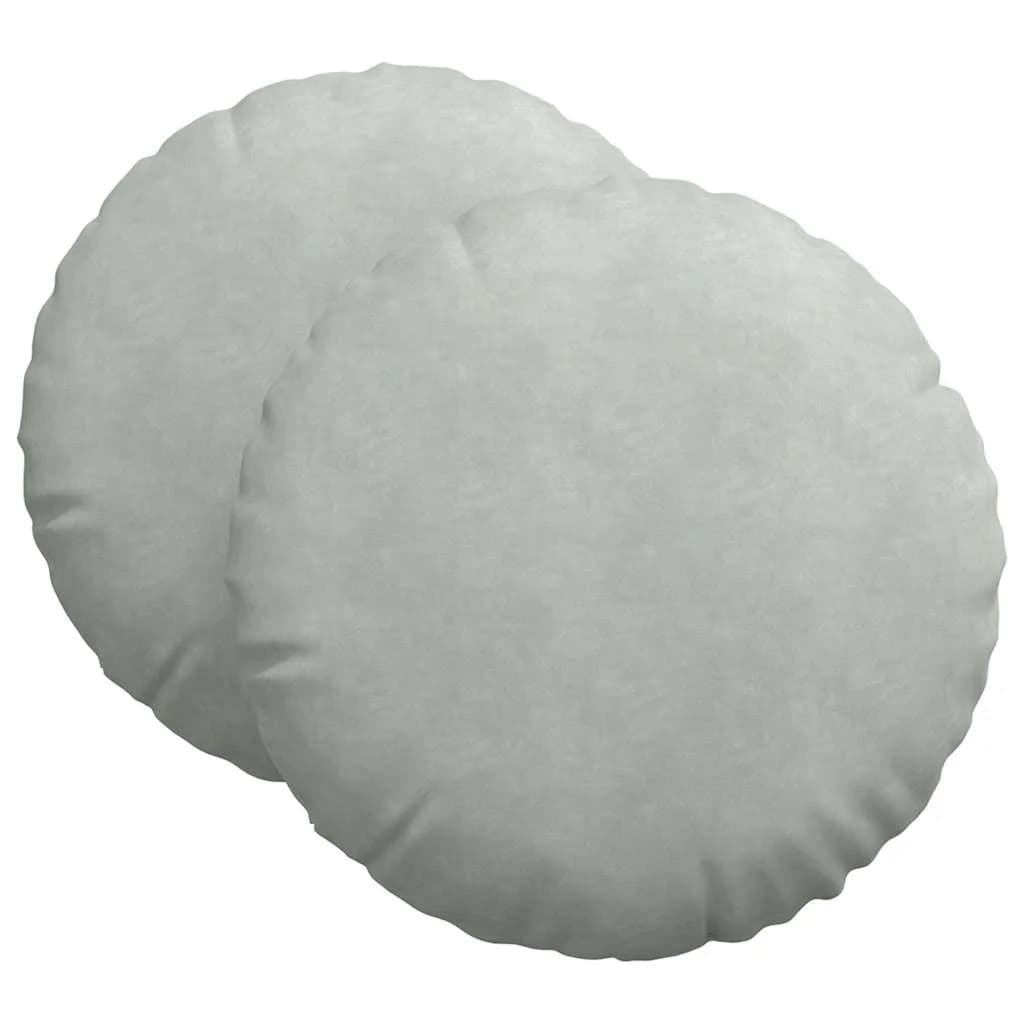 Sedežne blazine 2 pcs Svetlo siva Ø 40 x 13 cm Žamet - slika 2