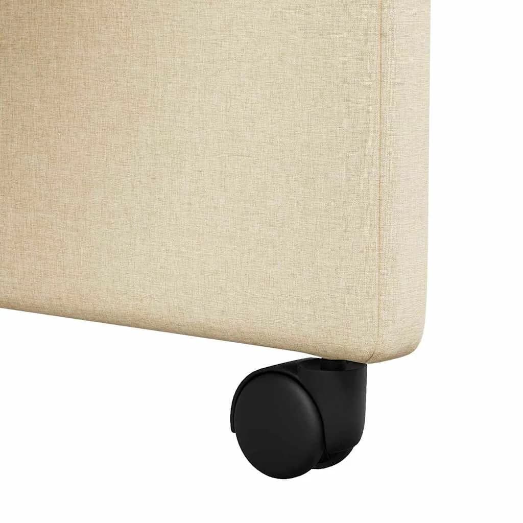 Jedilni stoli s kolesi 2 kos blago krema 57 x 66 x 94 cm - slika 9