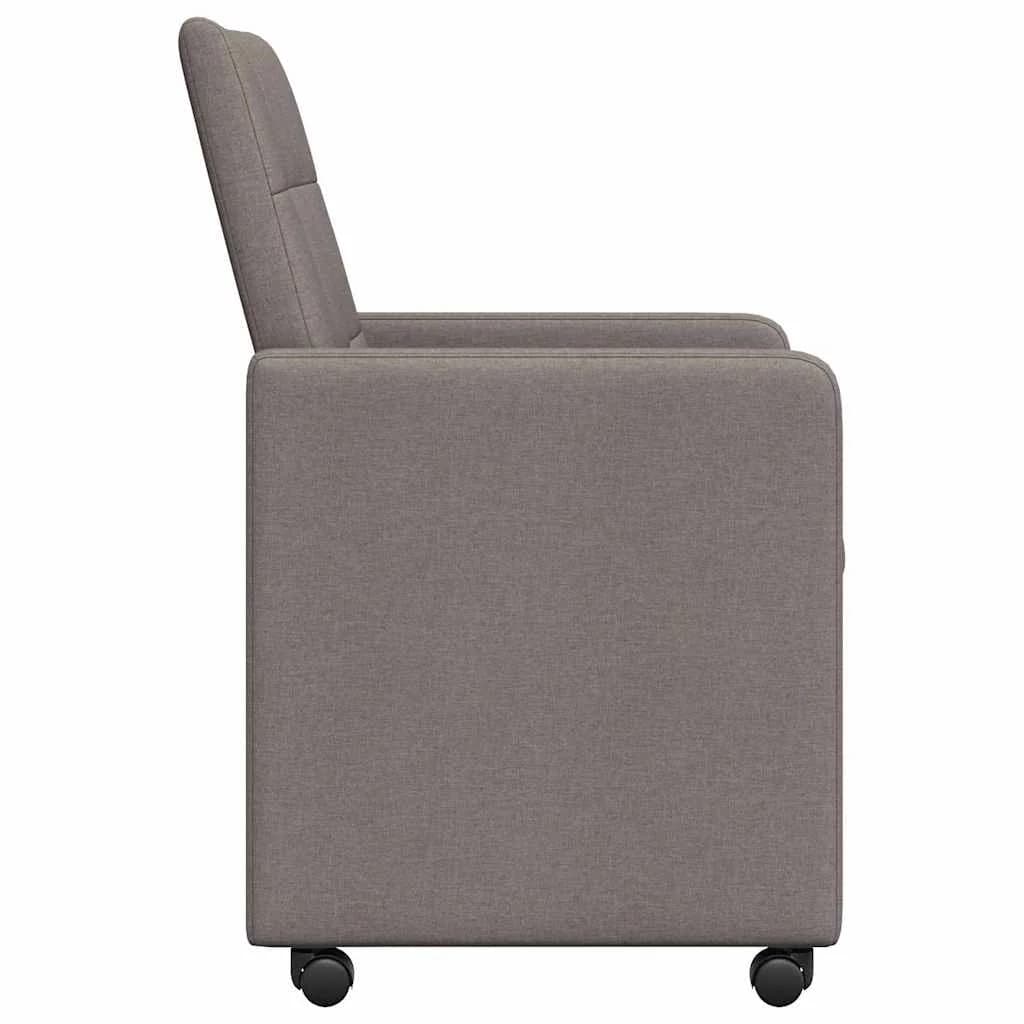 Jedilni stoli s kolesi 2 kos blago Taupe 58 x 65 x 94 cm - slika 5