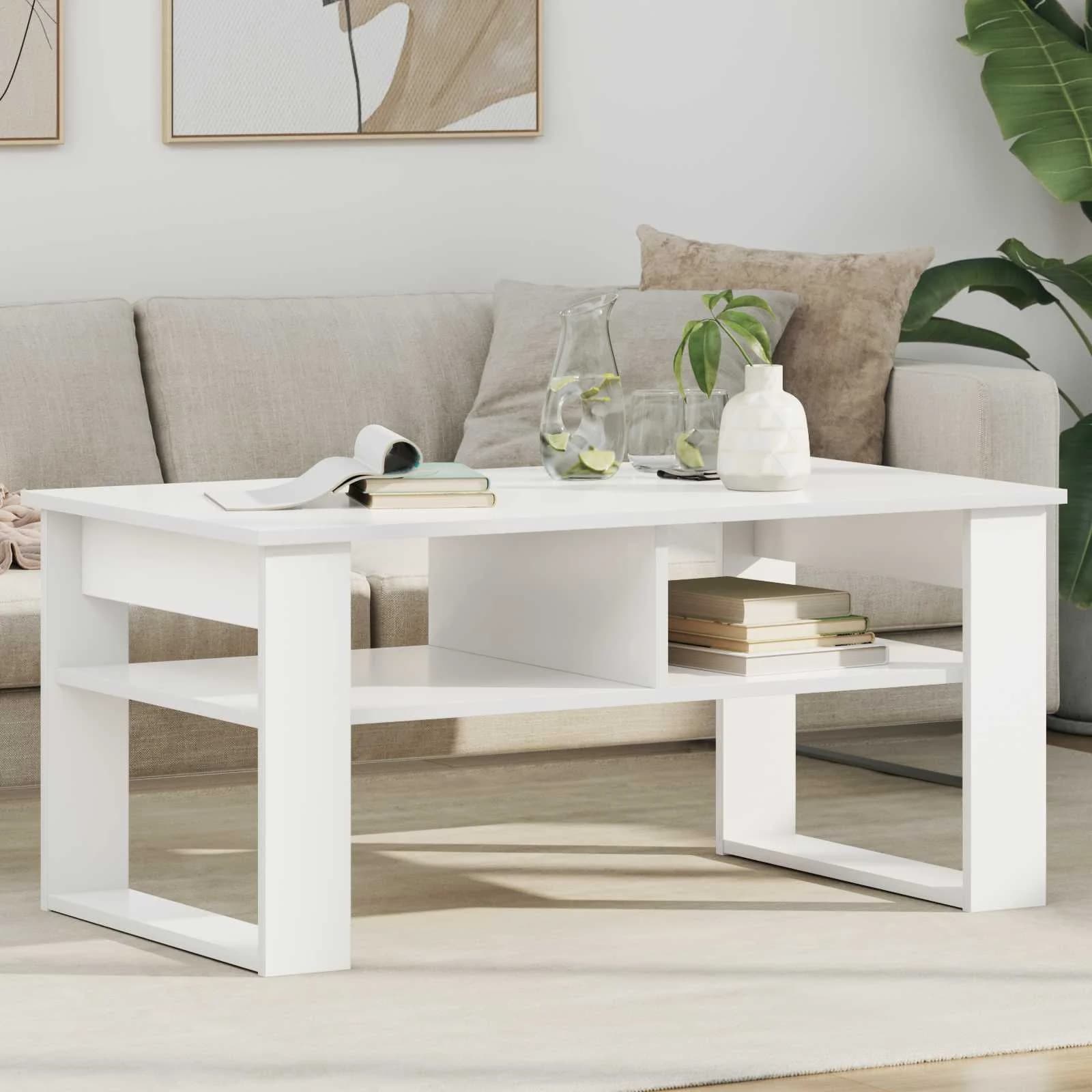 Klubska miza Bela 96 x 54 x 44 cm Inženirski les