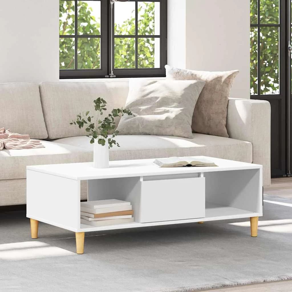 Klubska miza Bela 102 x 55 x 35 cm Inženirski les - slika 4