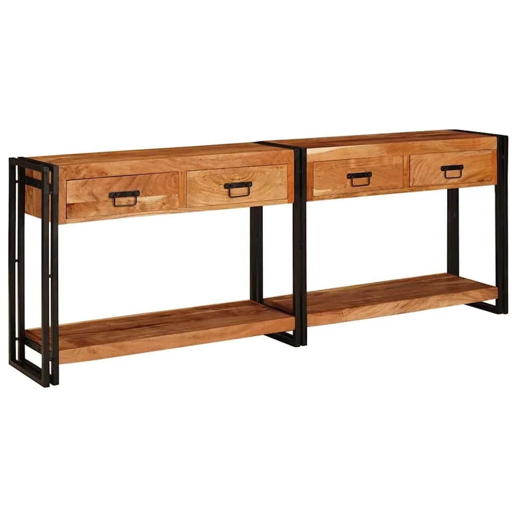 Konzolne mizice 2 kos Rjava 200 x 33 x 75 cm