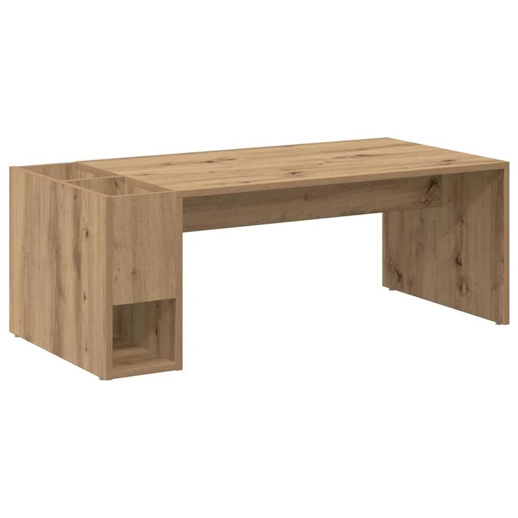 Klubska miza Umetni hrast 101,5 x 50 x 37 cm Inženirski les - slika 7