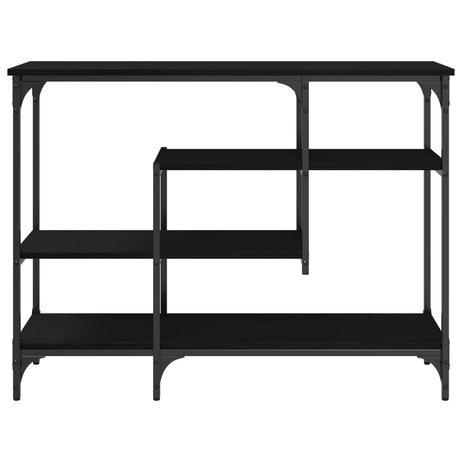 Konzolna miza s polico Črni hrast 100 x 35 x 75 cm - slika 5