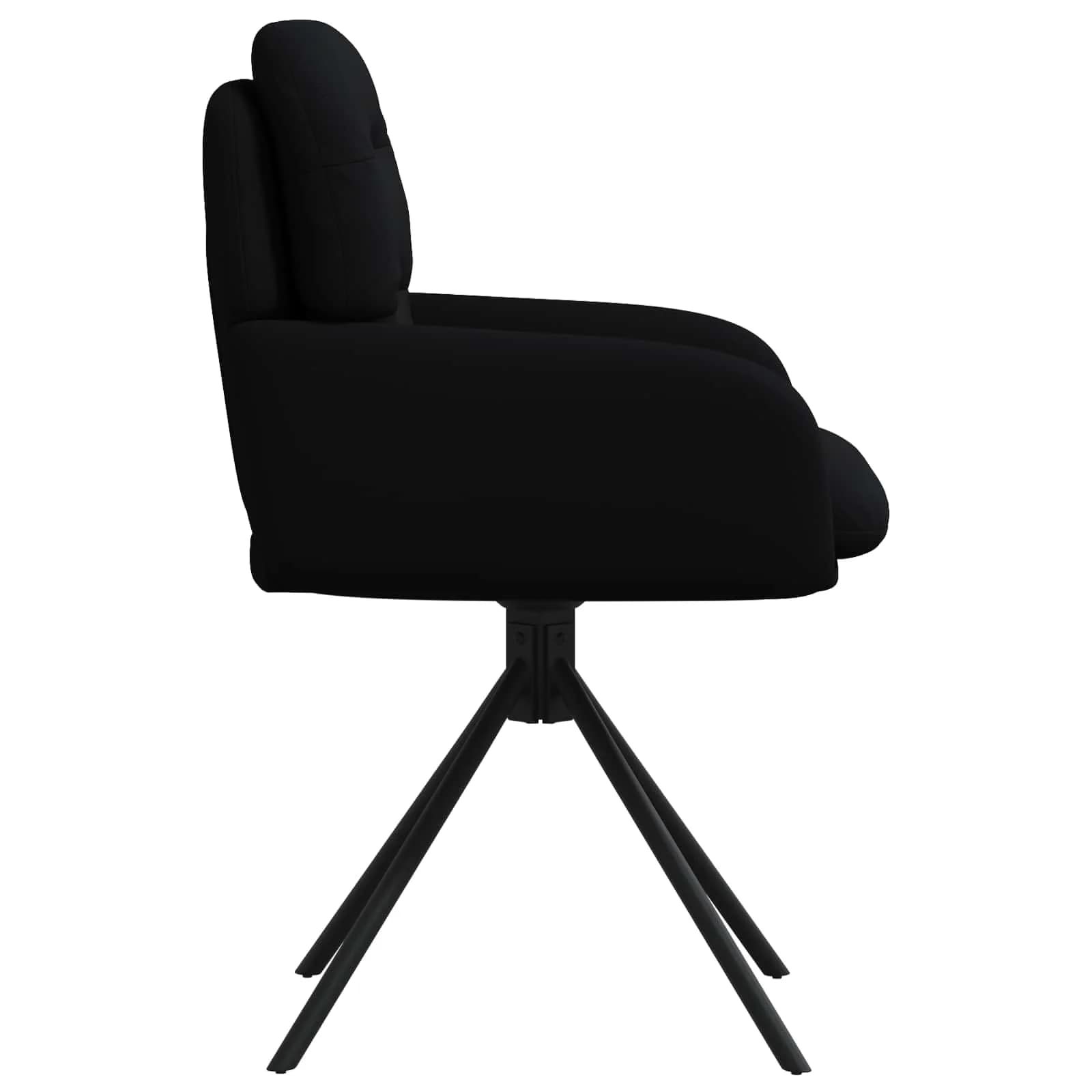 Vrtilne jedilne stole 6 kos Umetno usnje Črna 59 x 59,5 x 90 cm - slika 4