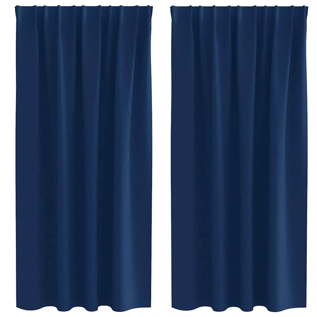 Zavese za zatemnitev z obroči 2 kos Temno modra 175 x 140 cm - slika 2
