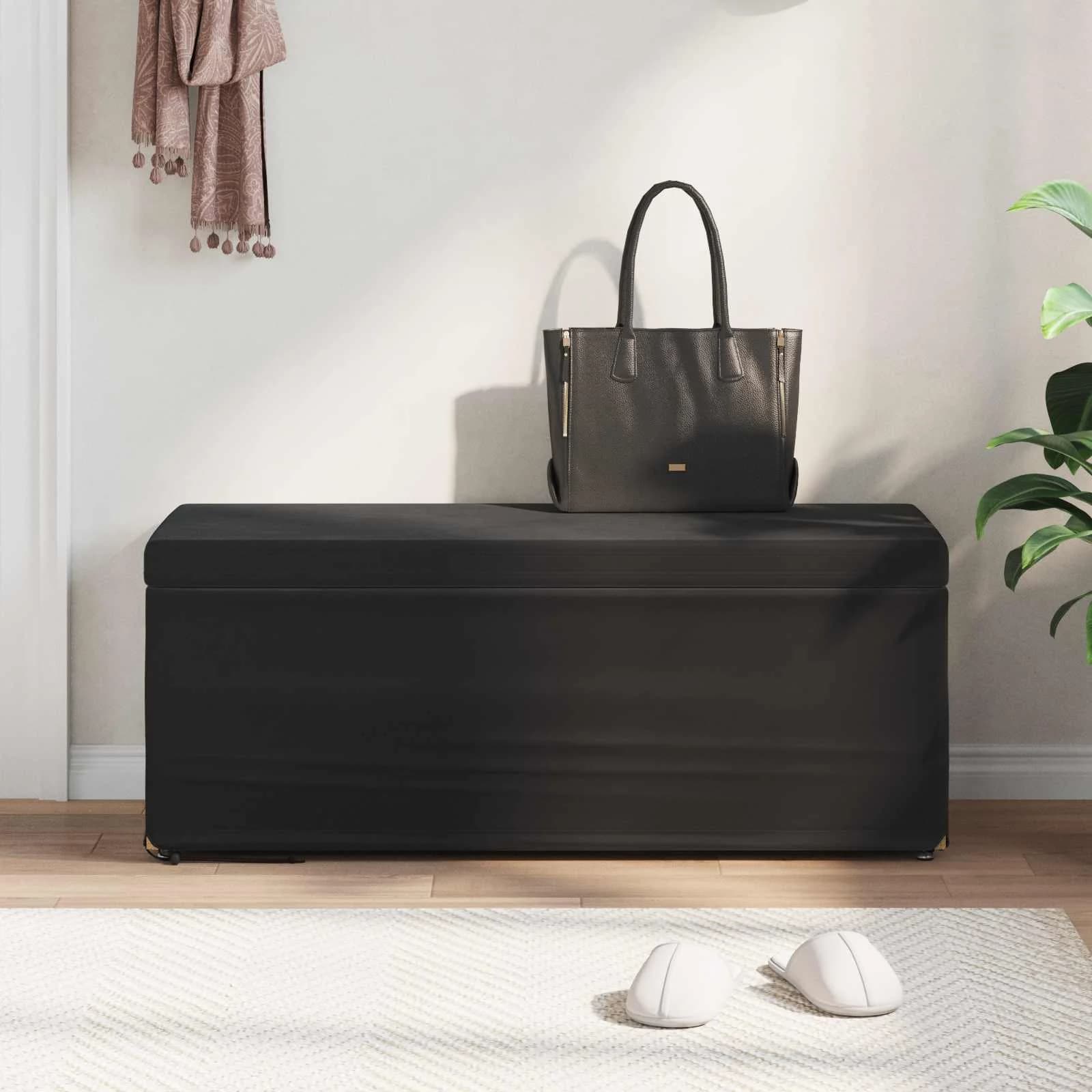 Stolica Črna 101 x 41 x 40 cm Samet in Umetno Leseno - slika 3