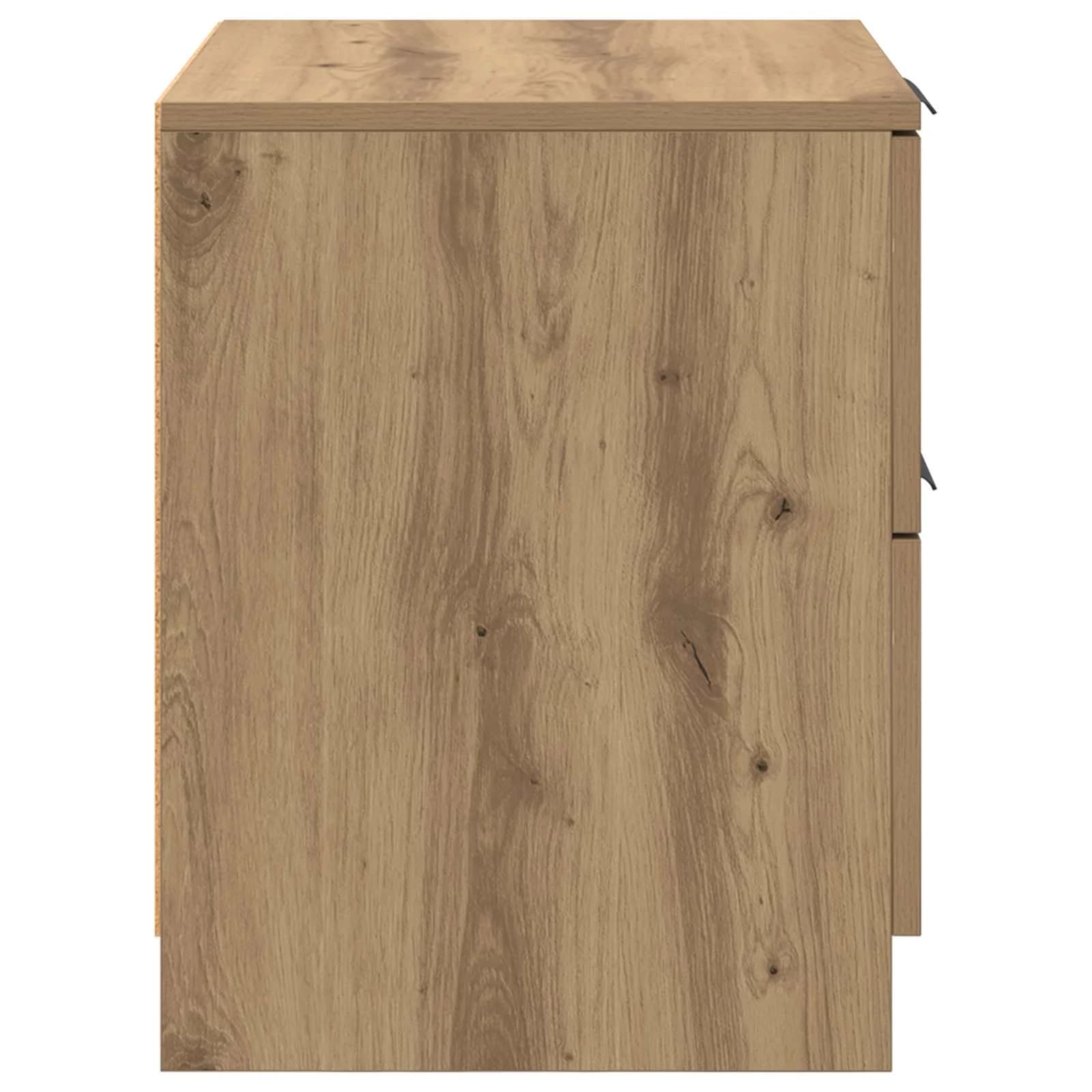 Nočna omarica 2 kos Umetni hrast 45 x 39 x 50cm Inženirski les - slika 8