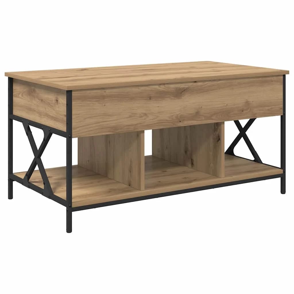 Klubska miza Umetni hrast 100 x 55 x 48.5 cm Inženirski les - slika 8