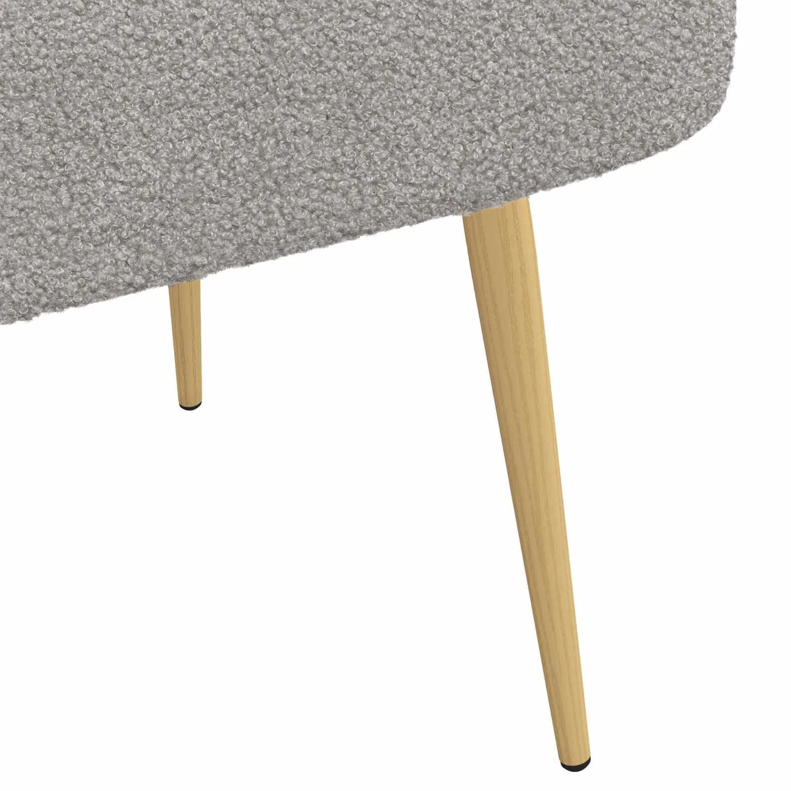 Oblazinjena klop z naslonom Svetlo siva 110 x 60 x 76 cm Bouclé - slika 6