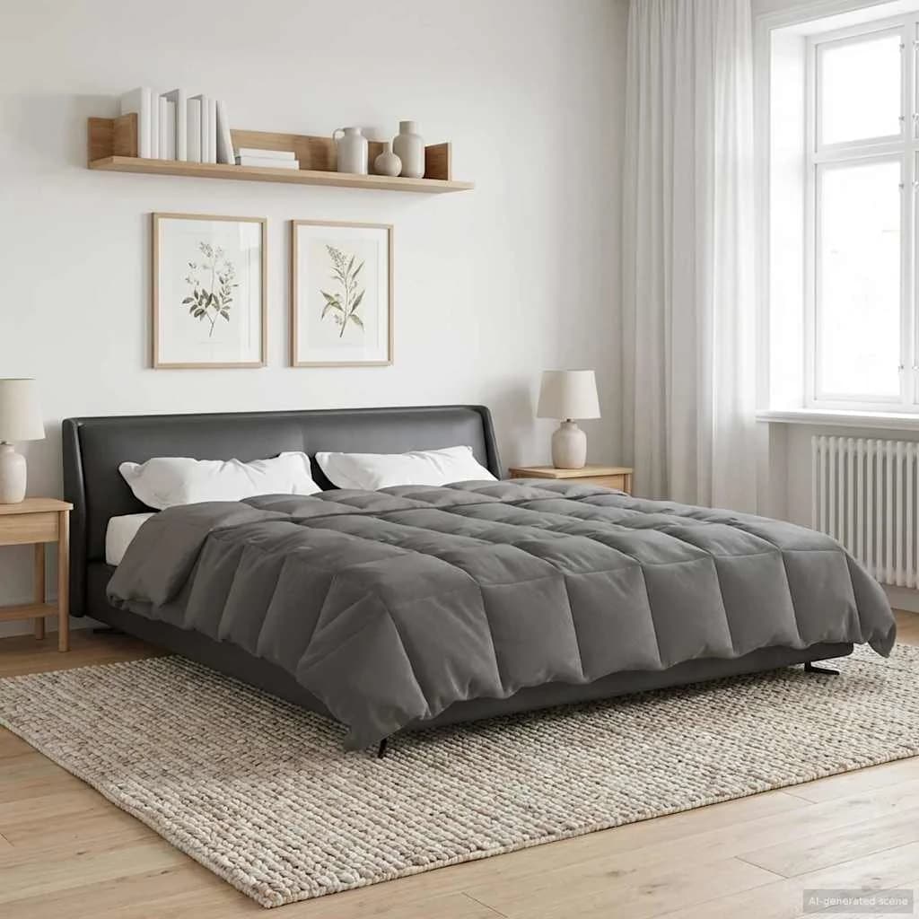 Zimska posteljnina Svetlo siva 200 x 240 cm Mikrovlakna