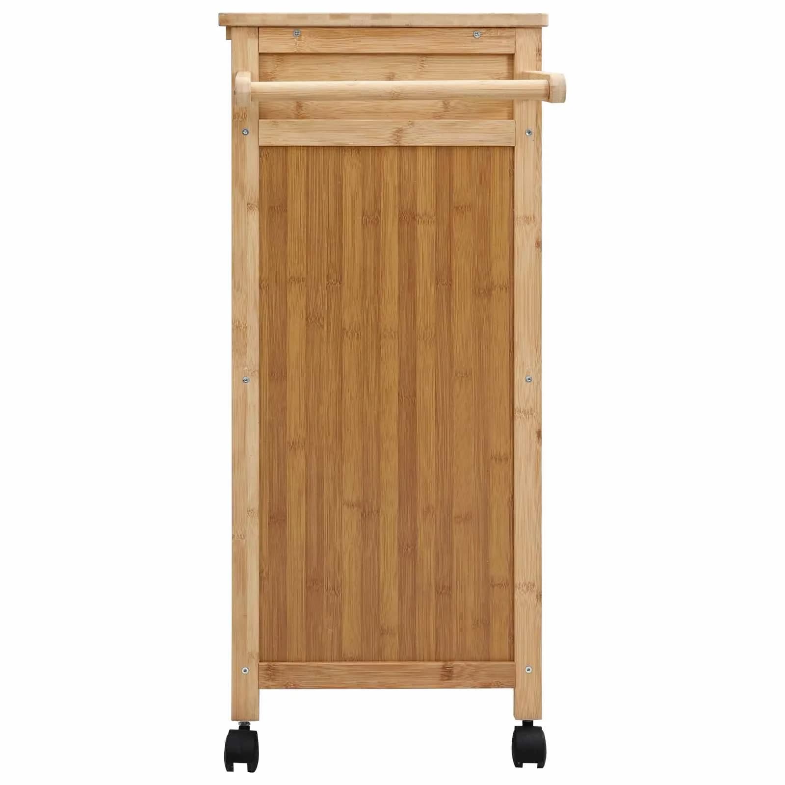 Kuhinjski voziček s koleščki Naravna 90,5 x 36 x 86,5 cm Bambus - slika 6