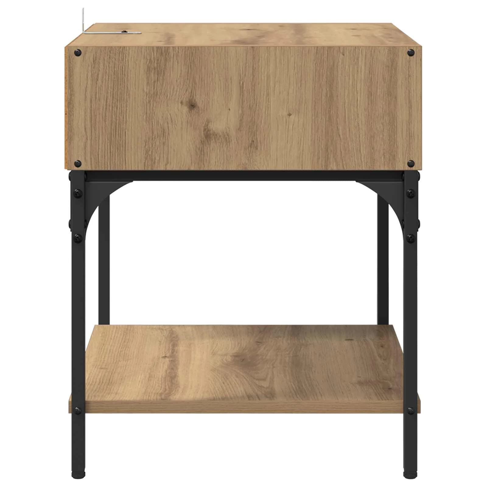 Nočna omarica 2 kos Umetni hrast 40 x 40 x 50 cm Inženirski les - slika 7