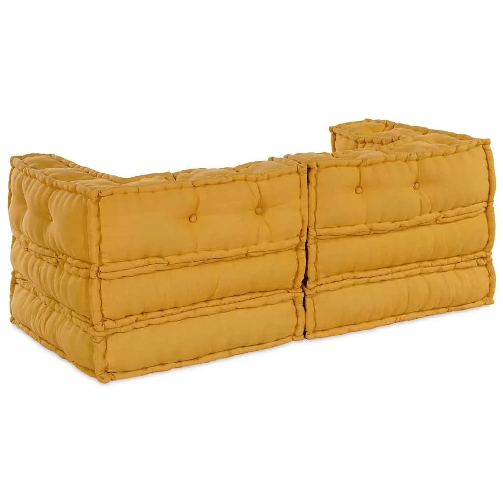 Modularna sedežna enota 2 kos Blago Rumena 140 x 70 x 56 cm - slika 7
