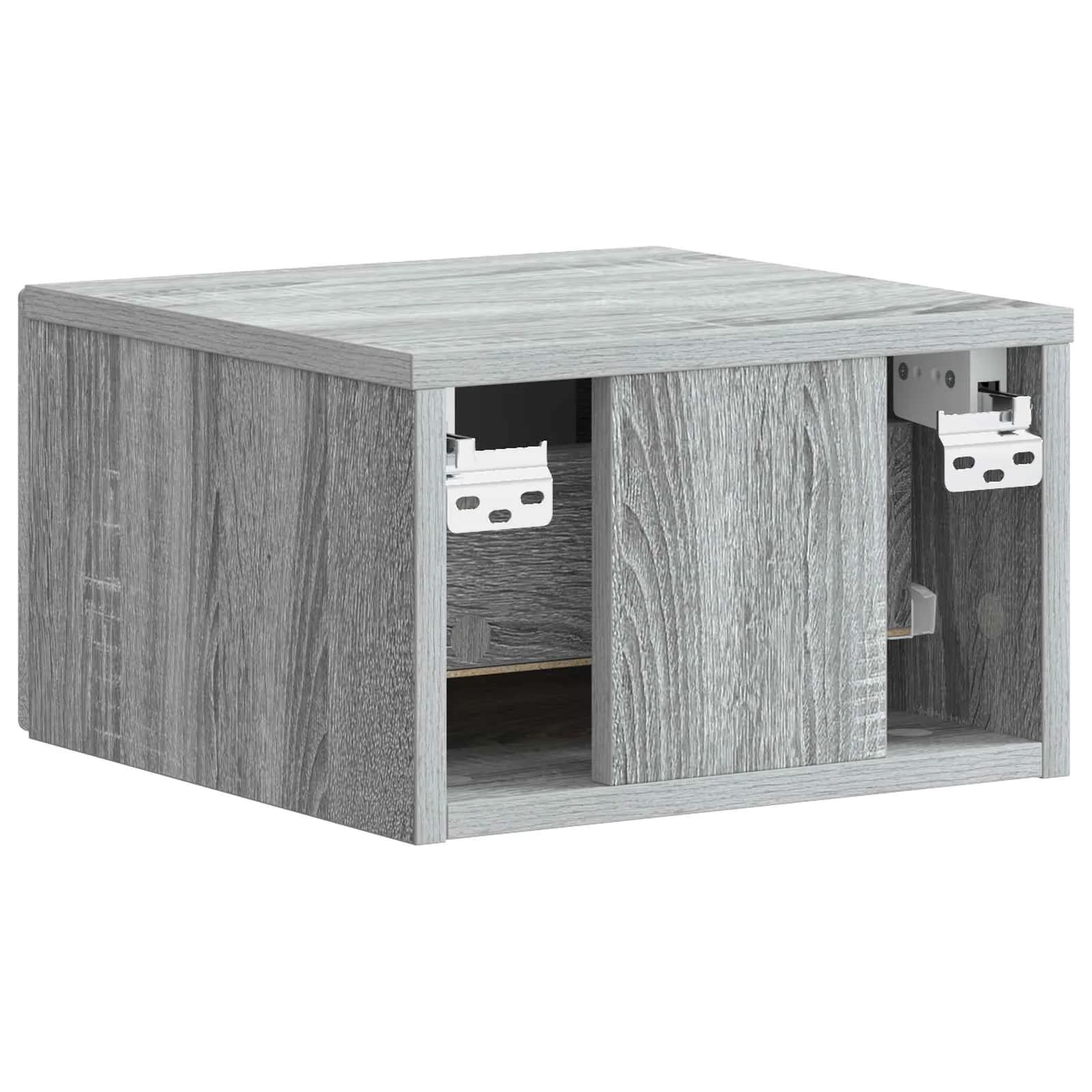 Stenski nočni omarici 2 kos Siva Sonoma 34,5 x 33 x 20 cm - slika 9