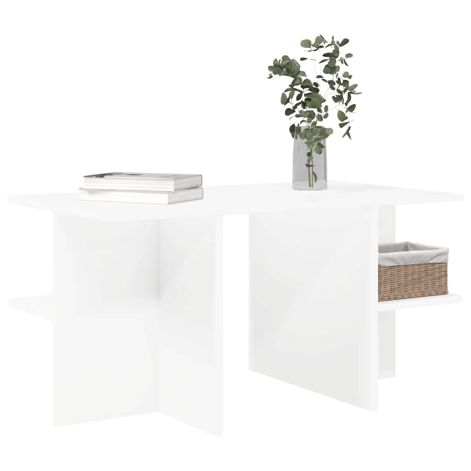 Klubska miza Bela 87 x 50 x 45 cm Konstruirano leseno - slika 3