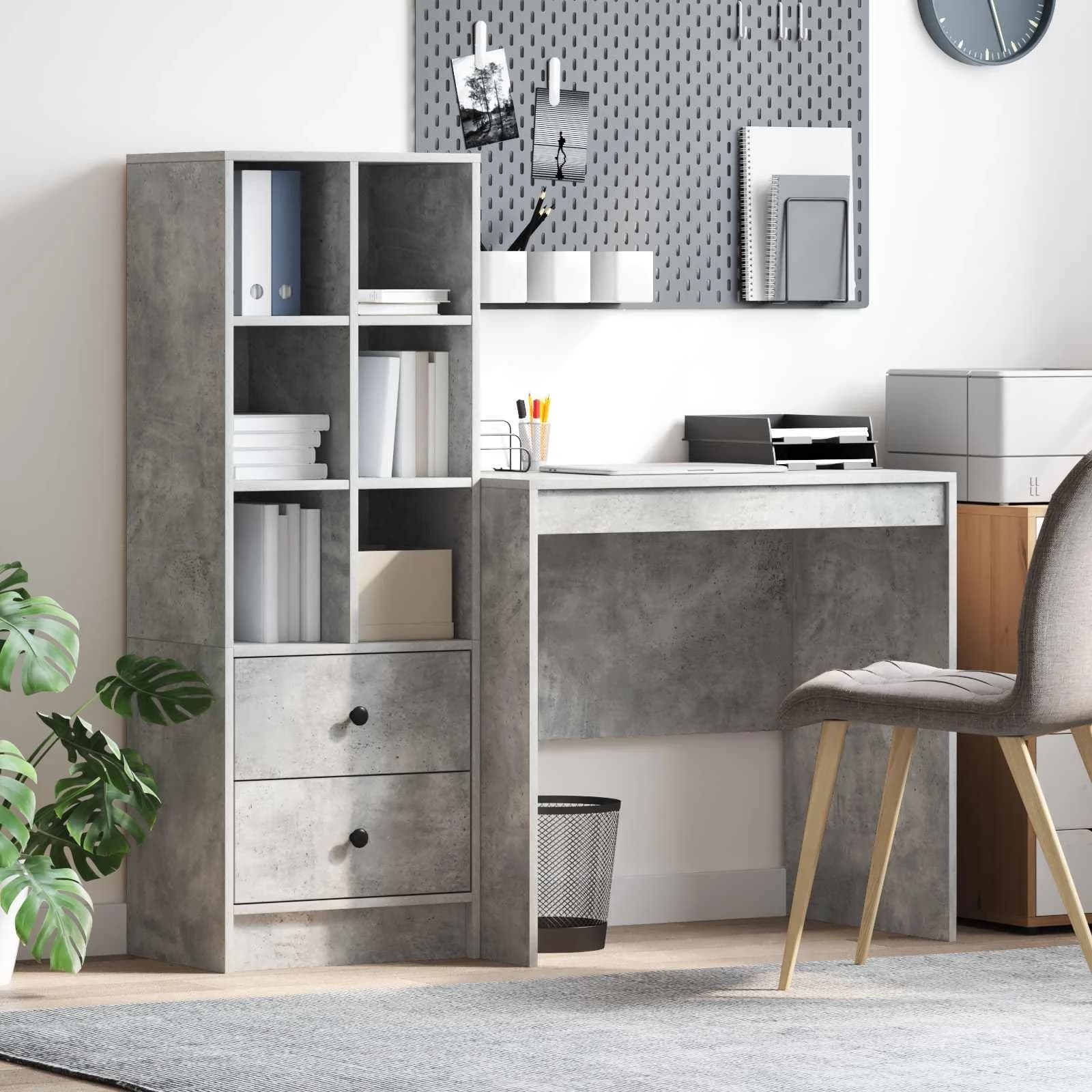 Miza Betonsko siva 135,5 x 50 x 127 cm 2 kos