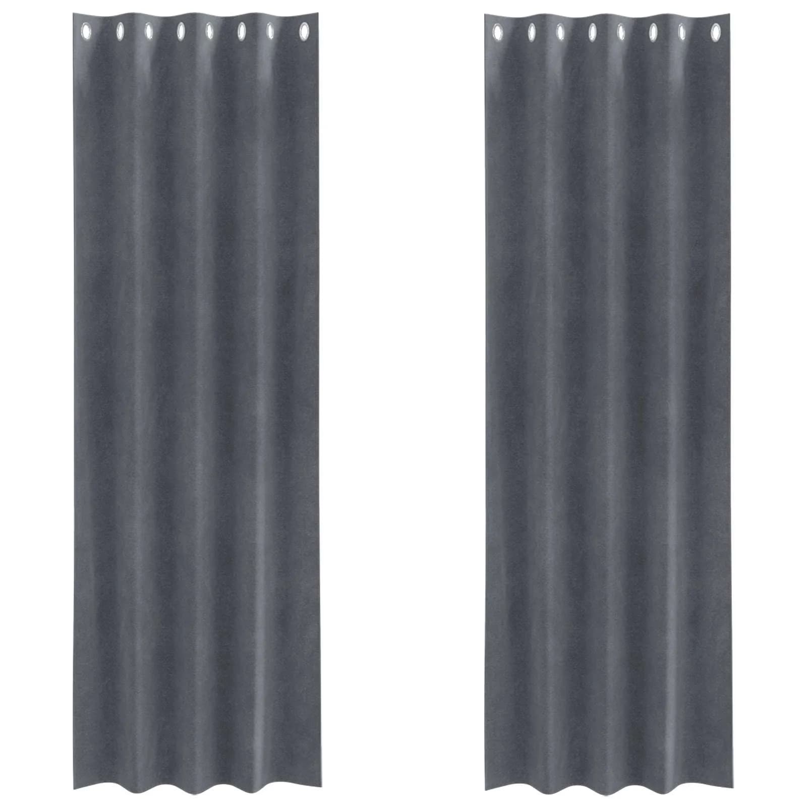 Zatemnitvene zavese 2 kos Svetlo siva 140 x 260 cm Žamet - slika 2