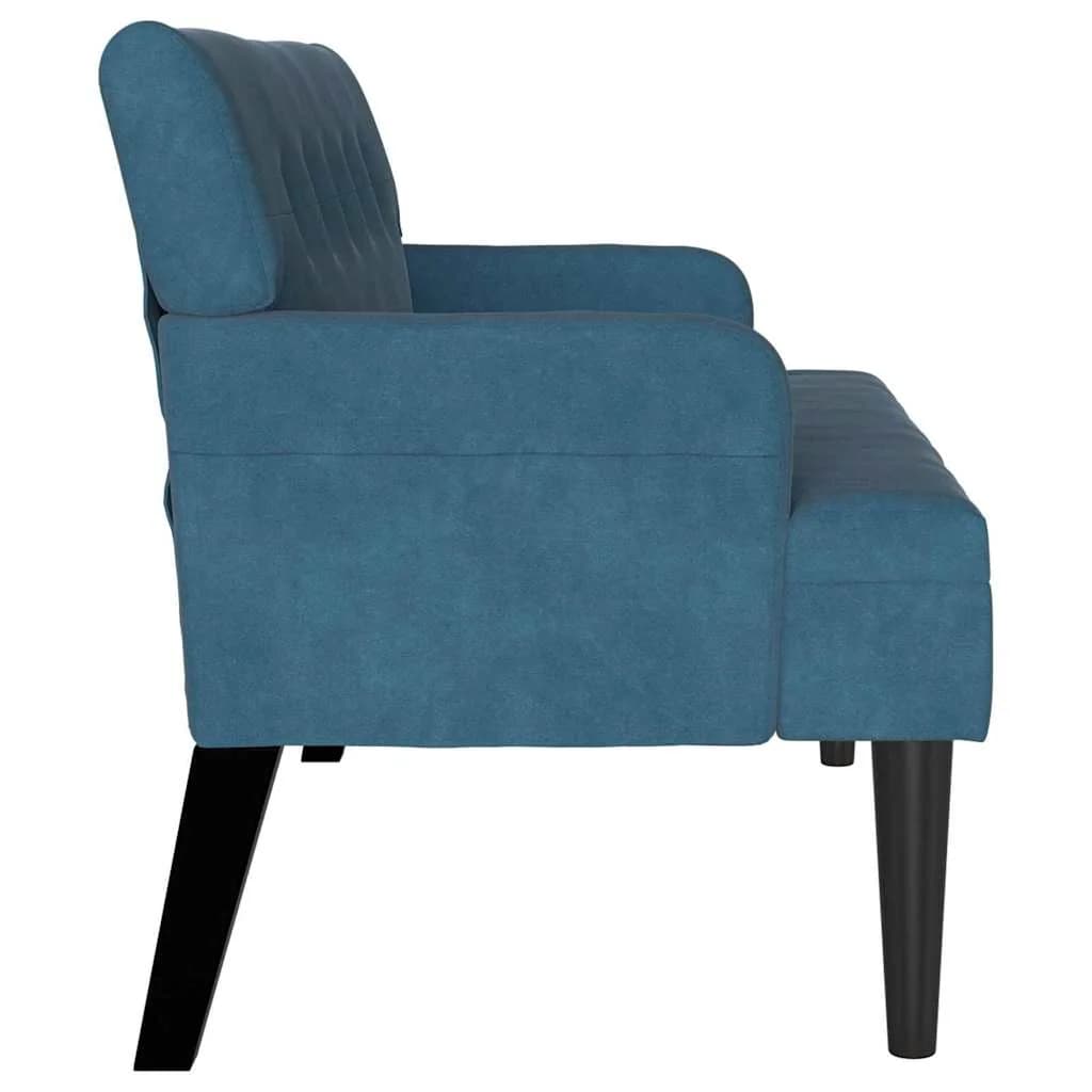 Chesterfield klop Modra 112 x 65,5 x 75 cm Žamet - slika 5