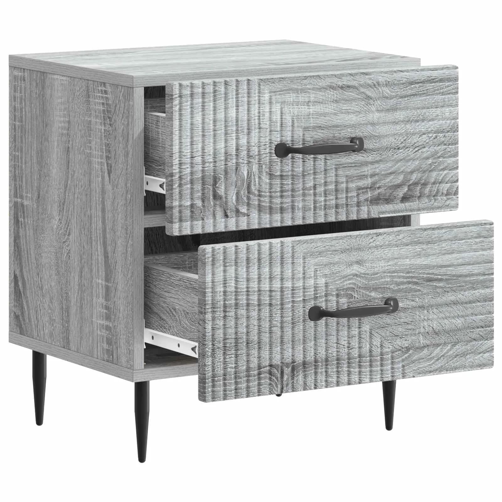 Nočna omarica Siva Sonoma 43 x 34,5 x 47,5 cm Inženirski les - slika 4