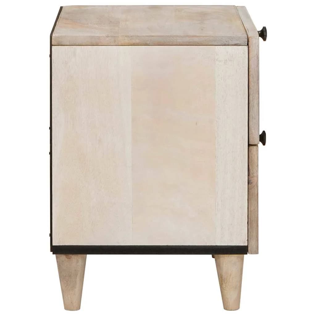 Nočna omarica 2 kos Bela 40 x 33 x 46 cm Inženirski les - slika 5