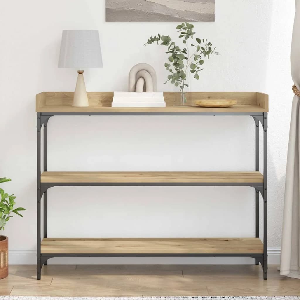 Konzolna miza artisan hrast 100 x 30 x 80 cm - slika 4