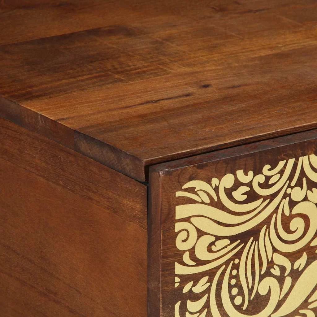 Klubska miza Medeno rjava 100 x 54 x 40 cm Masiven les manga - slika 6