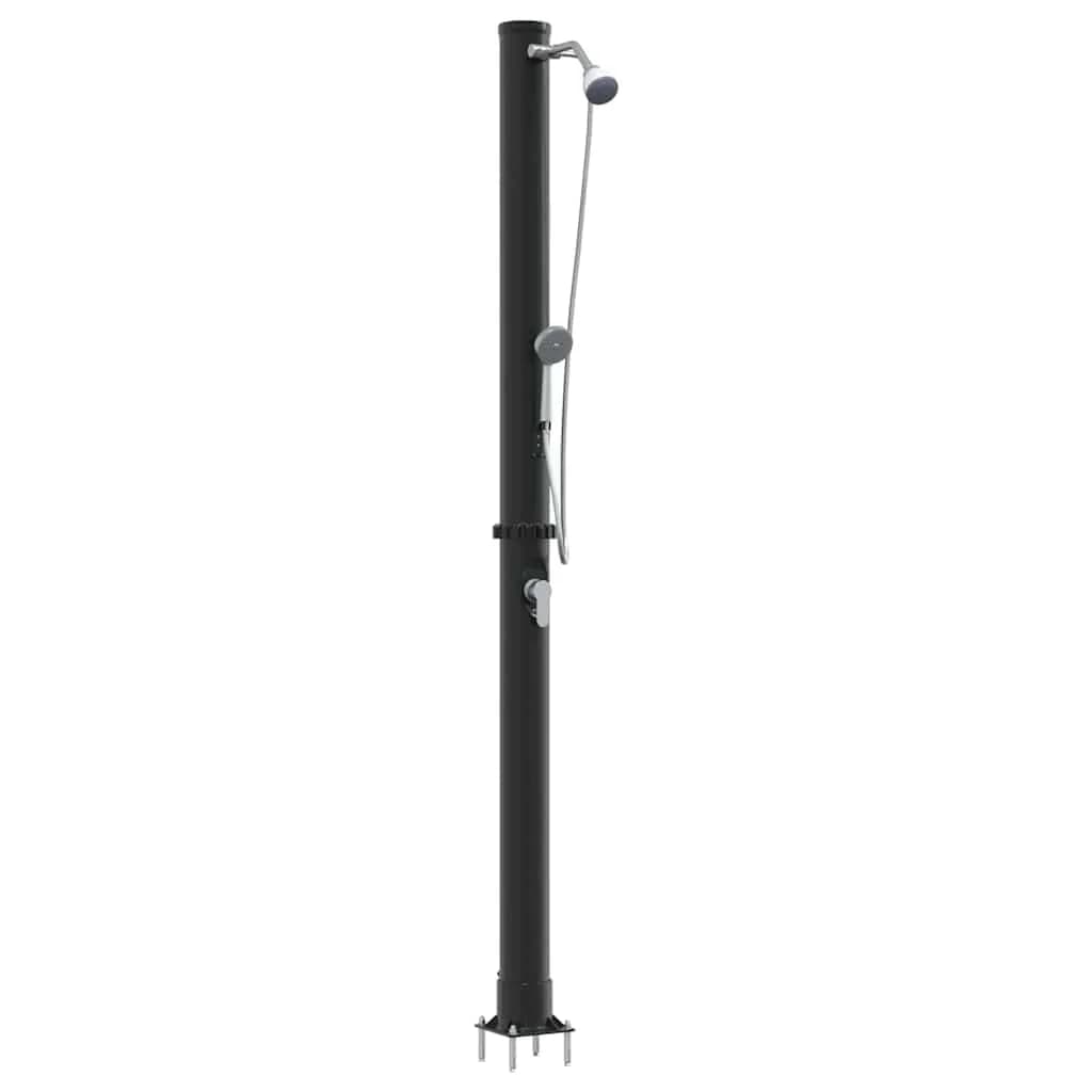 Zunanja sončna prha Črna 217 cm PVC in aluminij - slika 2
