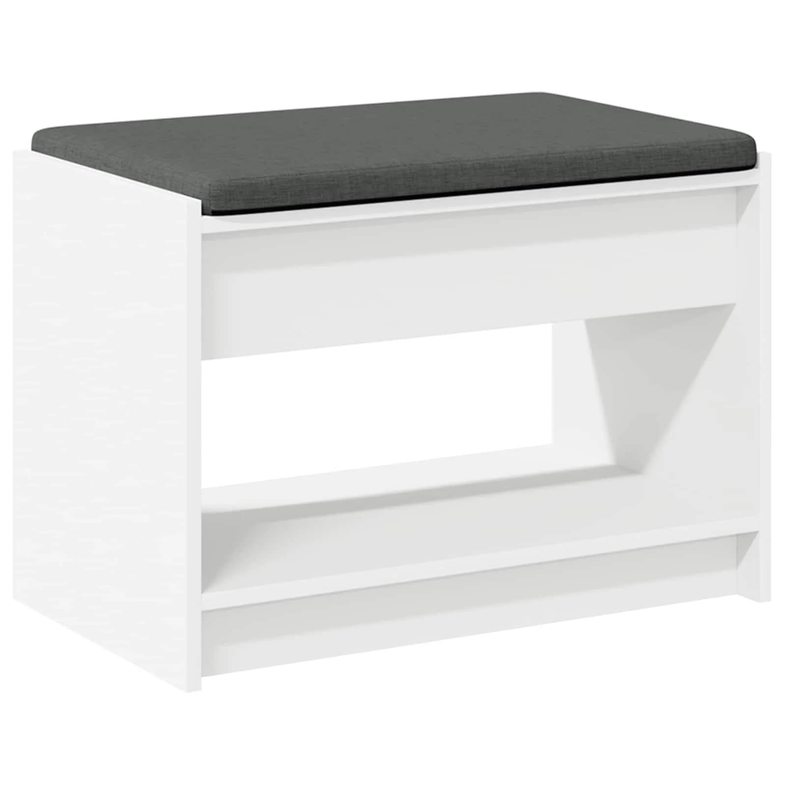 Haldna klop Bela 63 x 38 x 45 cm Oblikovan Les in Tkanina - slika 7