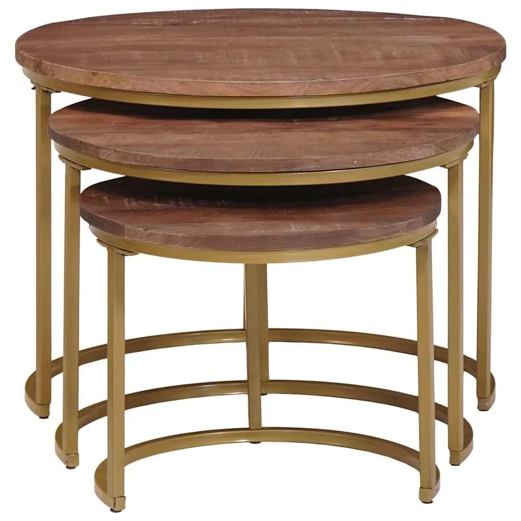 Mize za kavo z gnezdenjem 3 kos Temno rjava 54 x 54 x 40 cm - slika 6