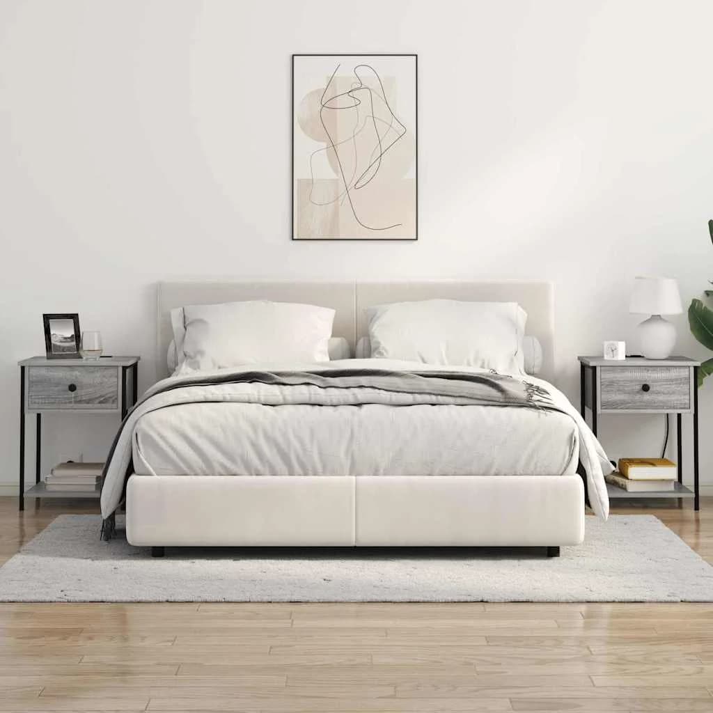 Nočna omarica 2 kos Siva Sonoma 42 x 41 x 56 cm Inženirski les - slika 4