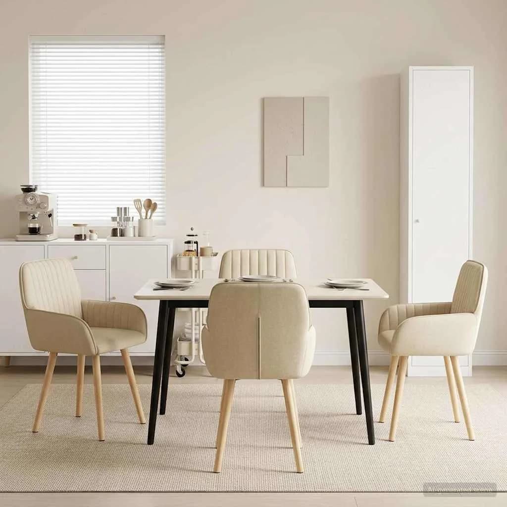 Jedilni stoli 4 kos Blago Krem 56,5 x 50 x 87,5 cm