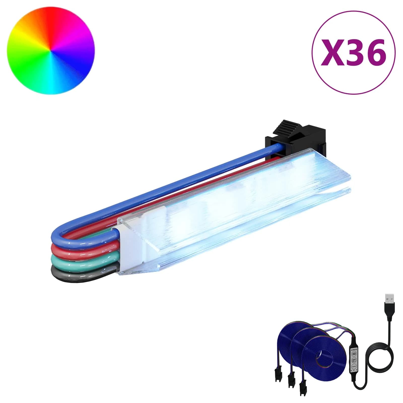 LED trak 12 kos Črna in večbarvna Baker in plastika - slika 2