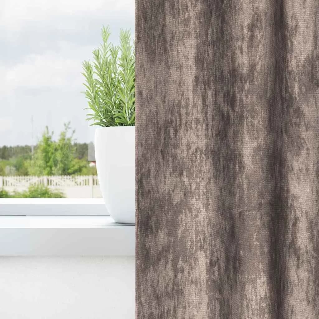 Velvete zavese 2 kos Kapučino 260 x 140 cm Žamet - slika 3