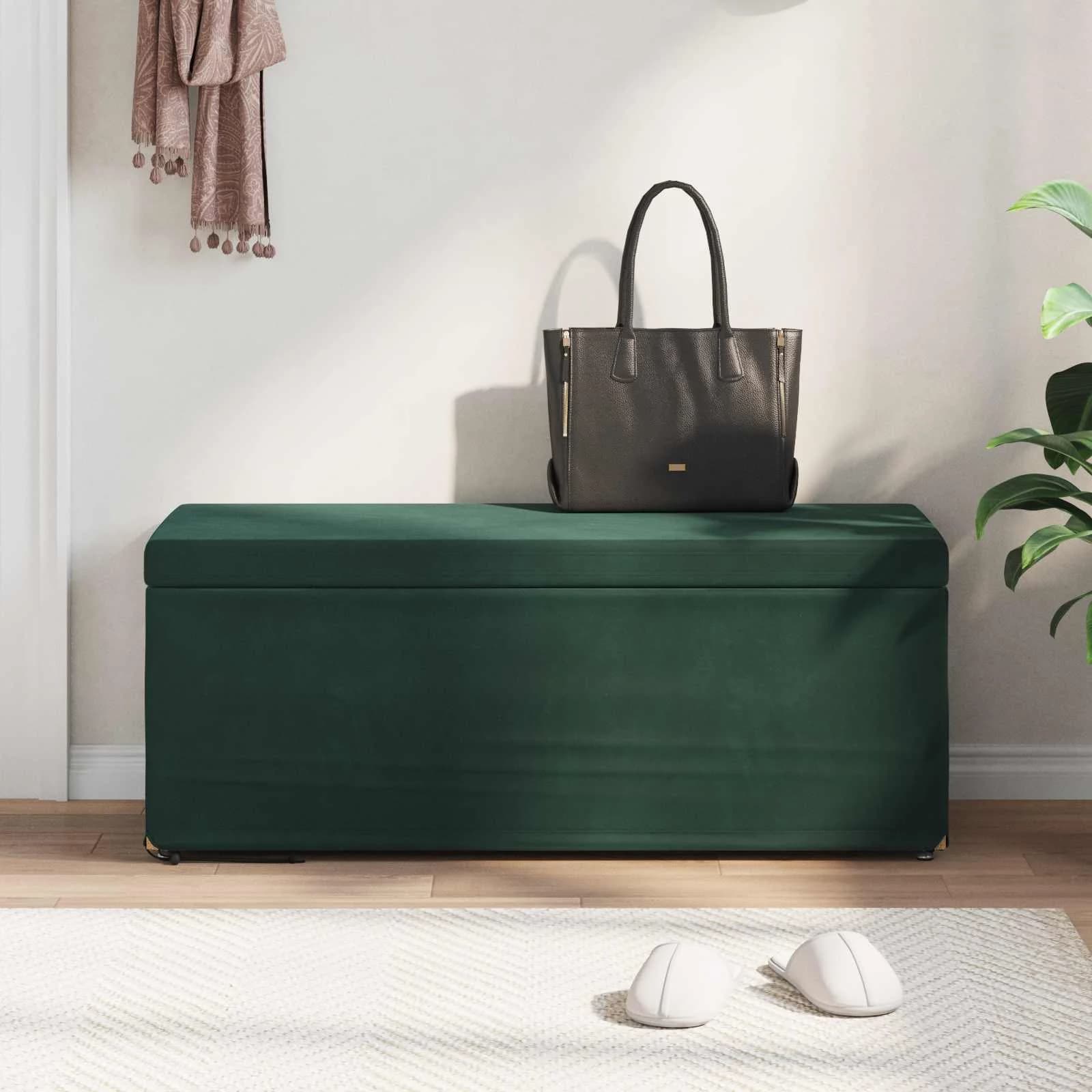 Stolica Temno zelena 101 x 41 x 40 cm Samet in Umetno Leseno - slika 3