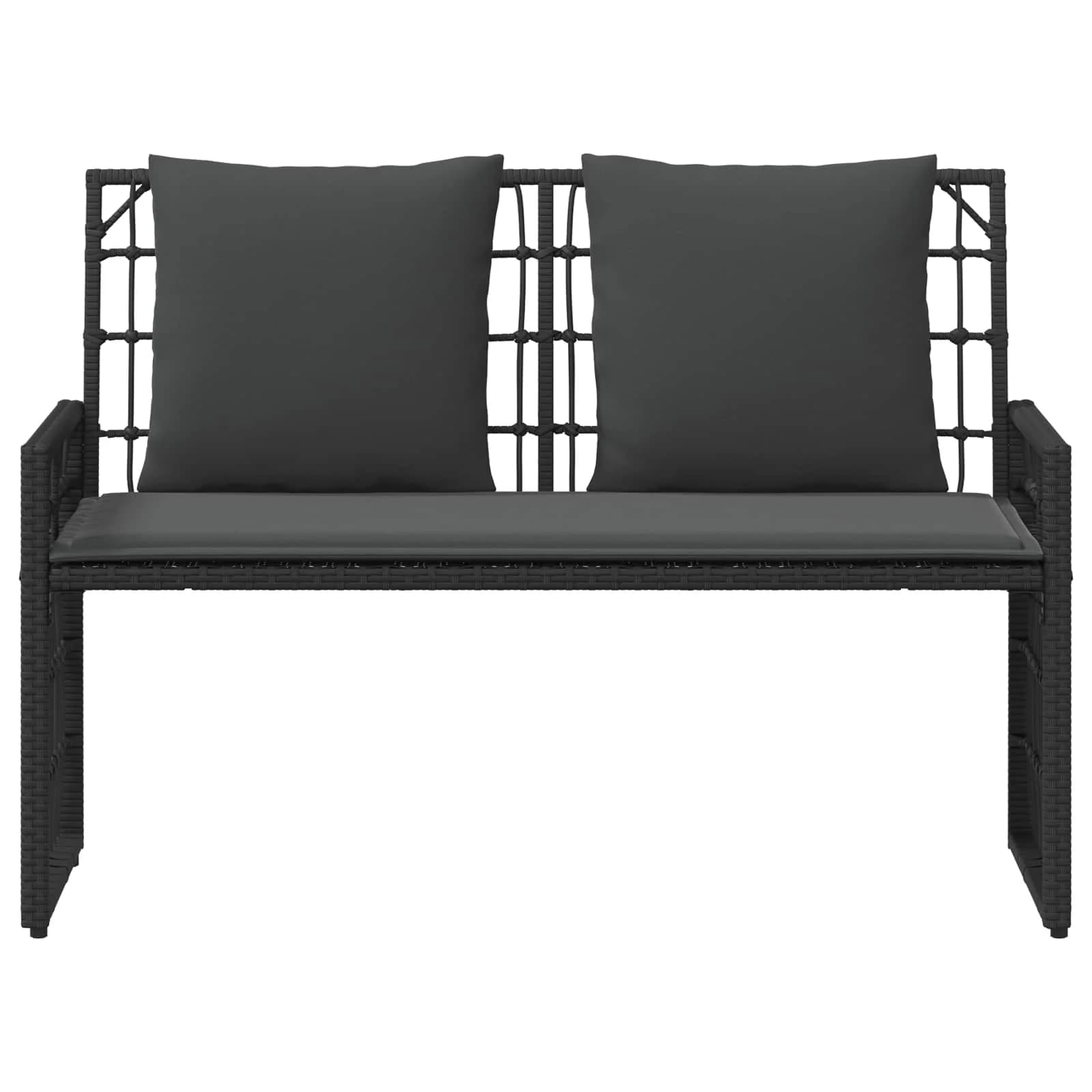 Zunanja klop Enobarvno Črna in Temno siva 116 x 55 x 82 cm - slika 5