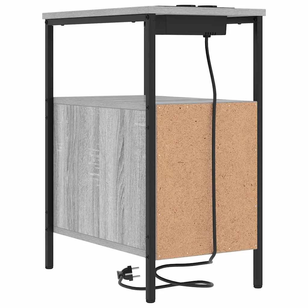 Nočna omarica 2 kos Siva Sonoma 30 x 48 x 61 cm Inženirski les - slika 9
