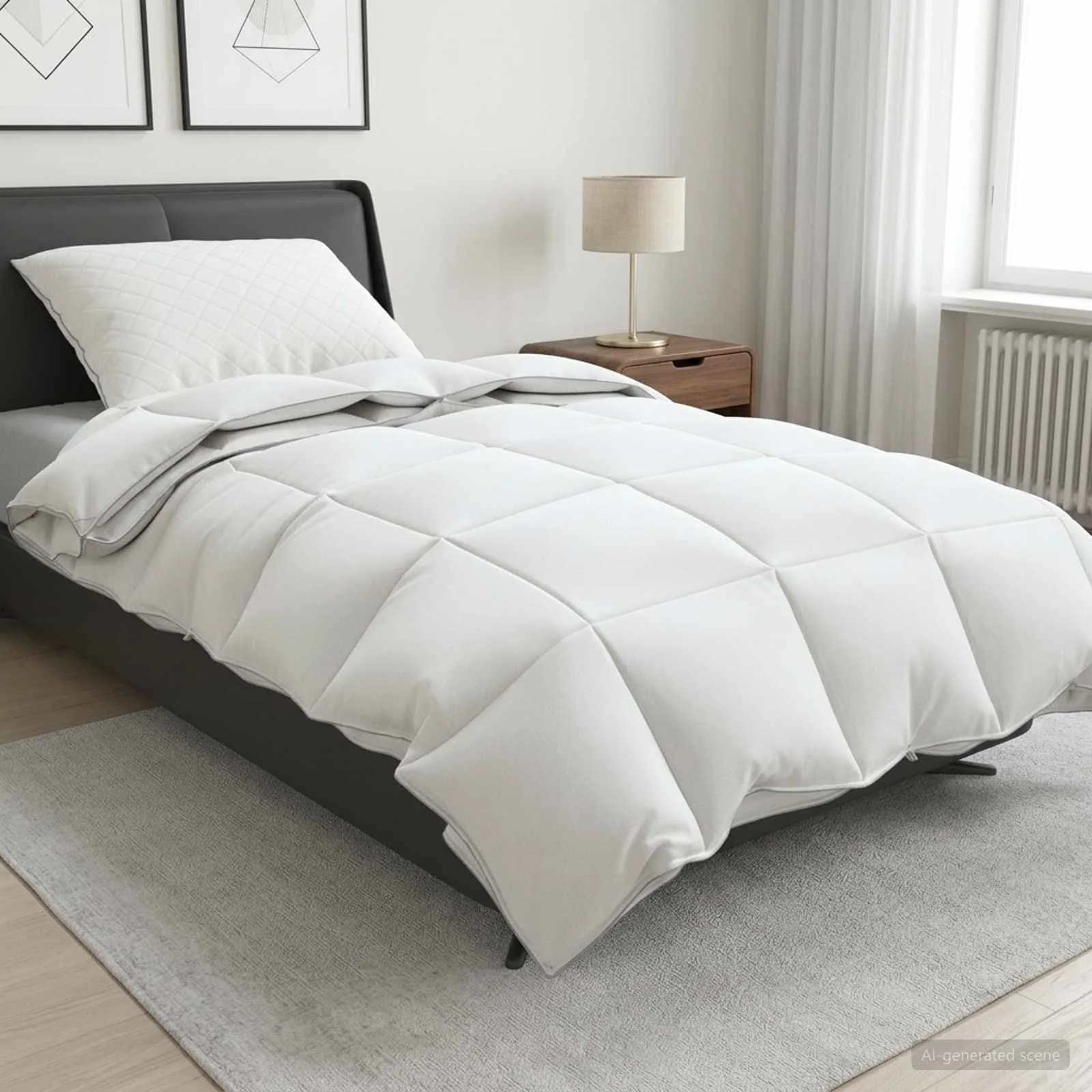 90% Gosji puh set odej FULDA 2 kos 135 x 200 cm 310 GSM Bela