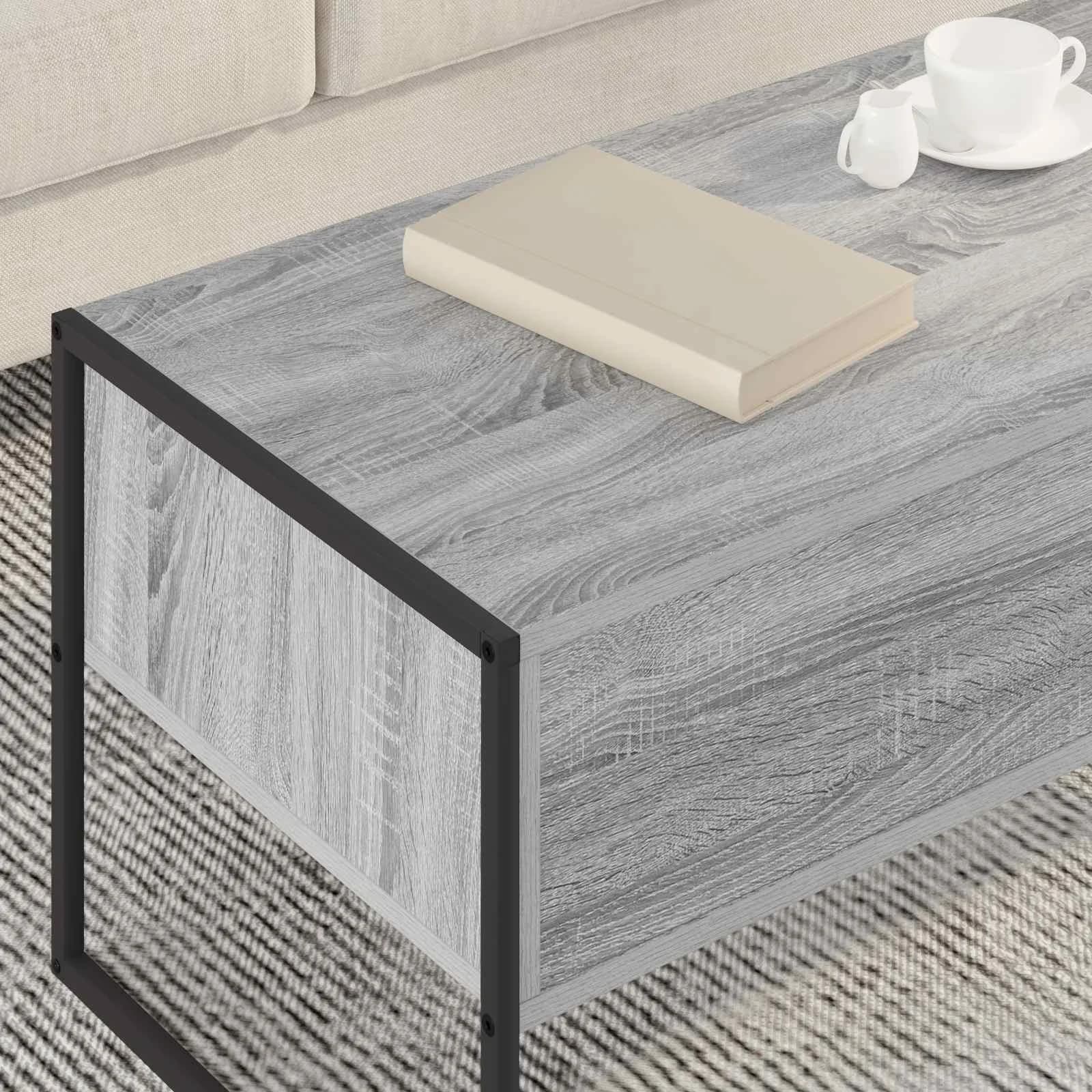 Klubska miza Siva Sonoma 100 x 46 x 40 cm Inženirski les - slika 4