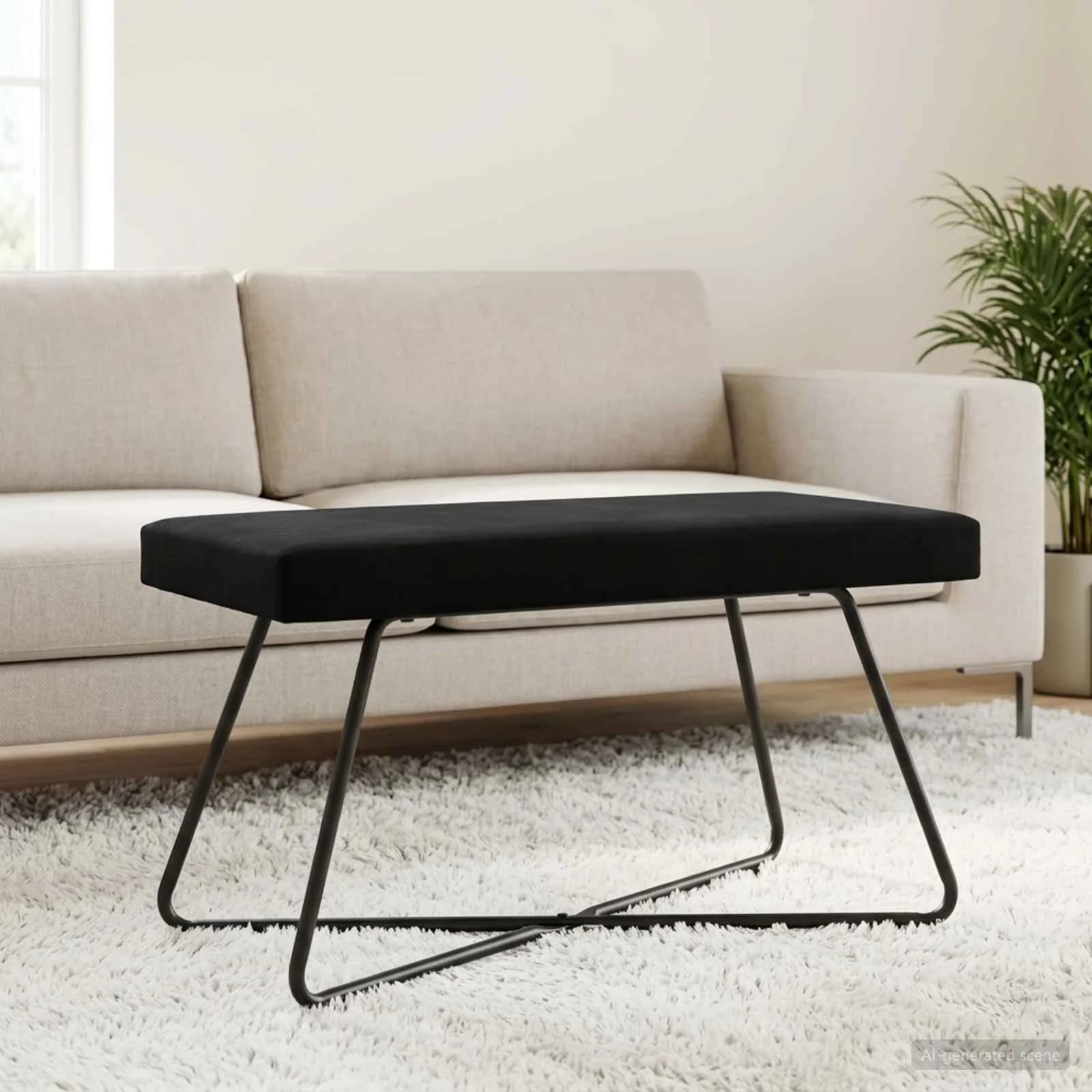 klop Črna 80 x 40 x 45 cm Žamet
