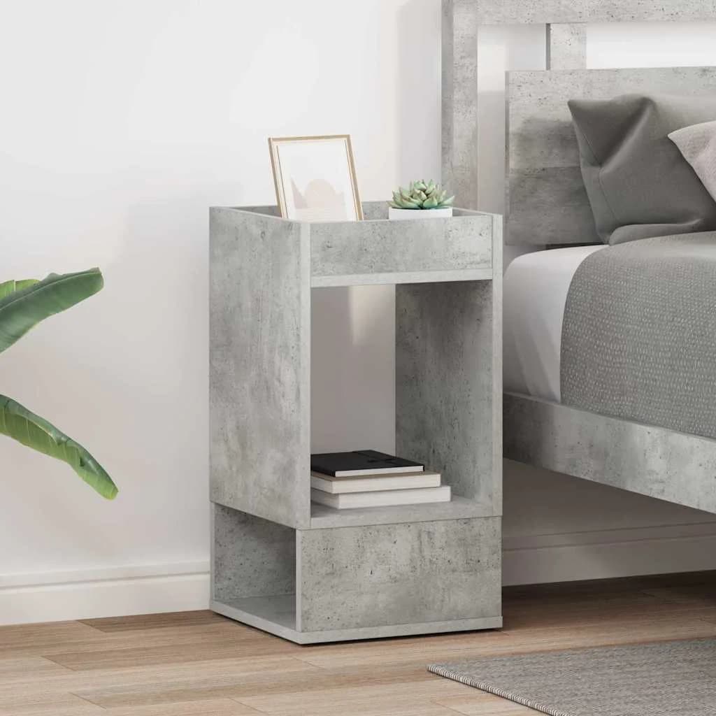 Stranska miza 2 kos Betonsko siva 30 x 30 x 56 cm