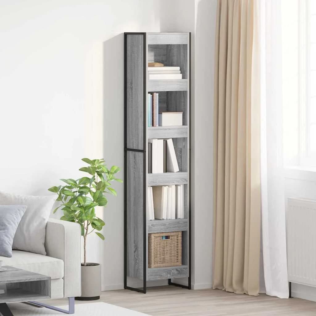 Knjigovni omar 40 x 30 x 189,5 cm Inženirski les Siva Sonoma