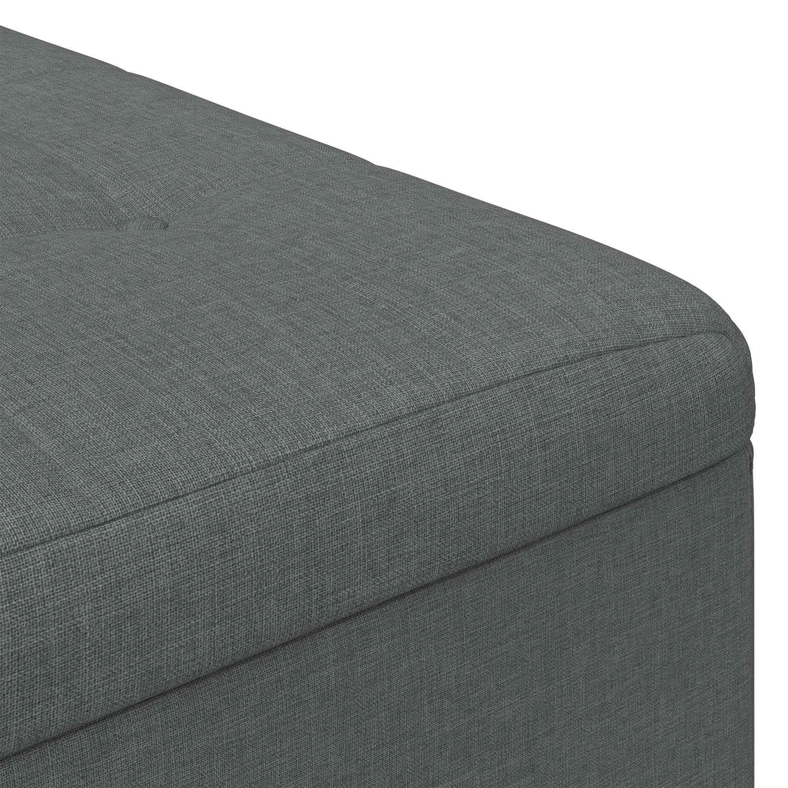 Shranjevalna tabureta Temno siva 80 x 80 x 45 cm blago - slika 7