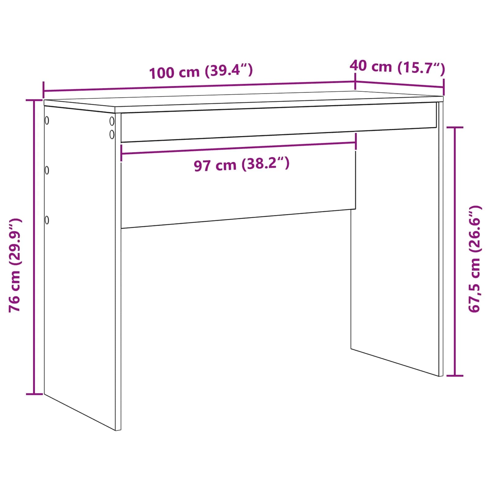 Miza Bela 100 x 40 x 76 cm - slika 11